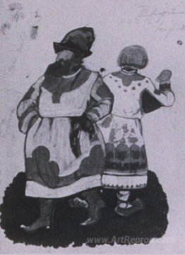 Sketch of costumes for "Snow Maiden"