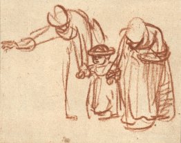 Two Women Teaching a Child to Walk