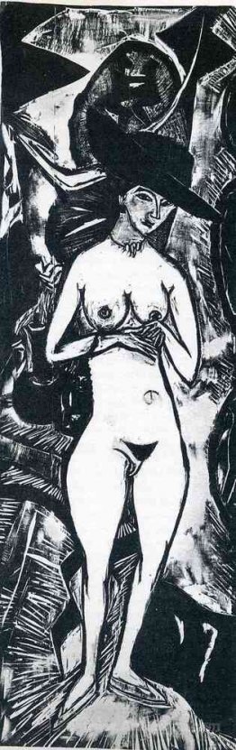 Female Nude with Black Hat