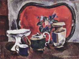 Still Life with a red tray