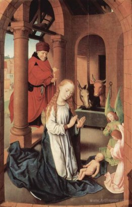 The Nativity, left wing of a triptych of the Adoration of the Ma