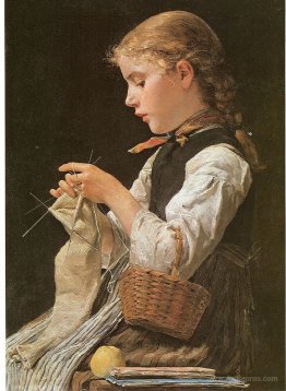 Knitting girl