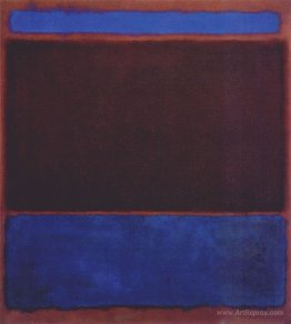 No. 3 (Bright Blue, Brown, Dark Blue on Wine)