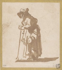 Beggar Woman Leaning on a Stick