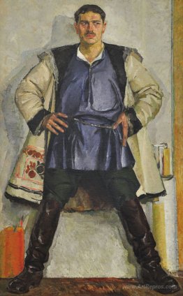 Self-portrait in a white coat