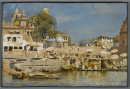 Temples and bathing ghat at Benares