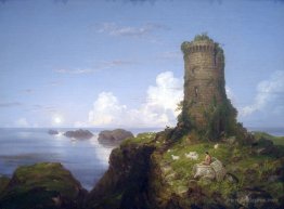 Italian Coast Scene with Ruined Tower