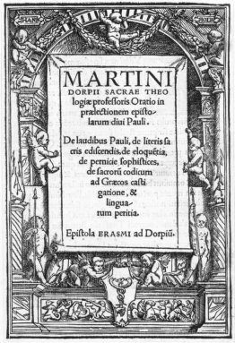 Title page in the form of a Renaissance niche