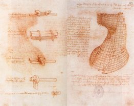 Double manuscript page on the Sforza monument (Casting mold of t