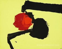 Untitled (Abstract in yellow, black and red)