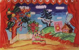 Tula. Stage design for E. Zamyatin's play, 'The Flea'