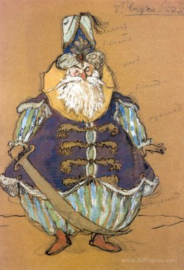 Pasha. Costume design for Tcherepnin's ballet "Le Pavillon D'arm