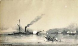 Steamship Kolkhida fighting the Turkish boats at the St. Nichola