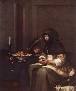 Woman Peeling Apple