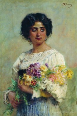 Girl with a bouquet