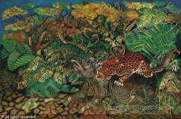 Leopard with tapir