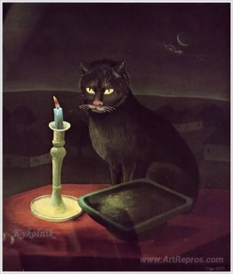 Cat near Candle