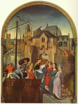 St. Ursula and her companions landing at Cologne, from the Reliq