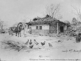 Sketches of the Russian-Turkish war. Bulgarian house.