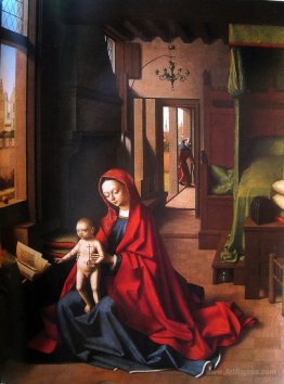 The Virgin and Child in a gothic interior