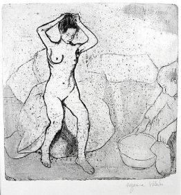 Woman Preparing for a Bath