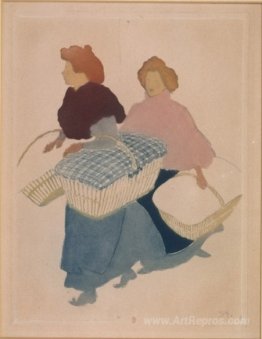 Laundresses are carrying linnen