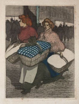 Laundresses are carrying linnen