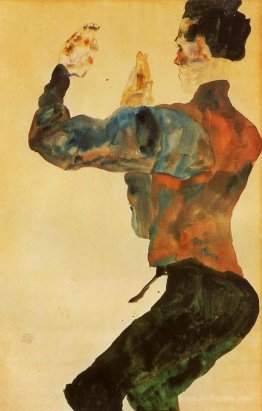 Self Portrait with Raised Arms, Back View