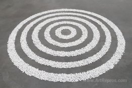 Small White Pebble Circles Date