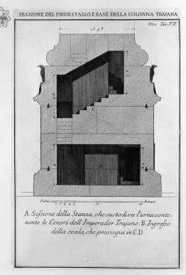 Section as above; burial chamber and entrance of the scale