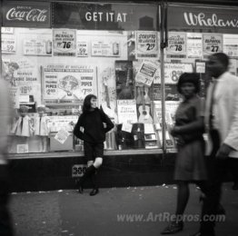 New York (Woman Leaning on Storefront Window)