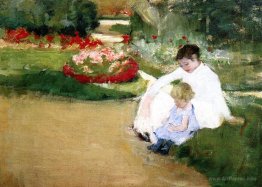 Woman and Child Seated in a Garden