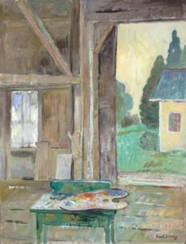 View from the Studio (Green Table with Palette)