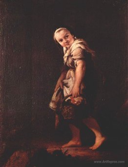 A Shepherd girl with a basket