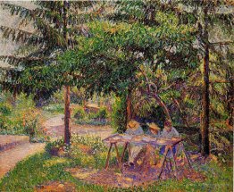 Children in a Garden at Eragny