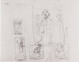 Sketch with six figure compositions