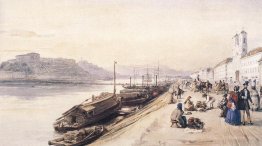 Quay of the Danube with Greek Church in 1843