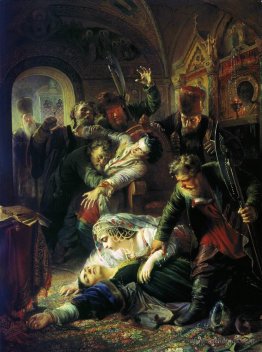 Dmitri the Pretender's agents murder the Son of Boris Godunov