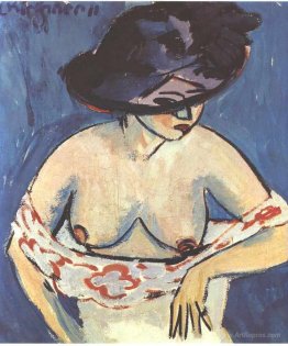 Half-Naked Woman with a Hat