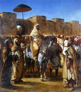 Muley Abd-ar-Rhaman, The Sultan of Morocco, leaving his Palace o