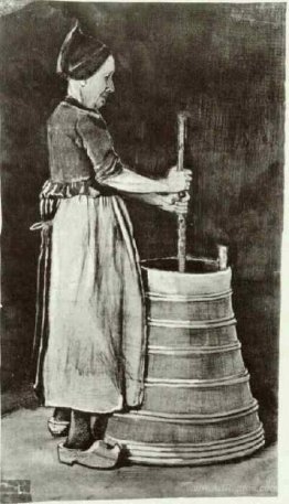 Woman Churning Butter