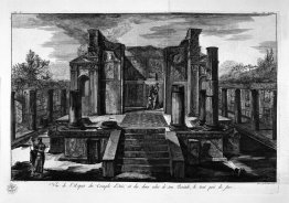 The Temple of Isis de face, with the two wings of his peristillo