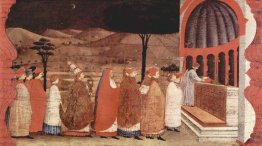 Procession of re-ordained in a church