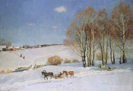 Winter Landscape with Horse-drawn Sleigh