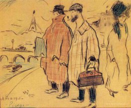 Pablo Picasso and Sebastìa Junyer-Vidal arrives to Paris