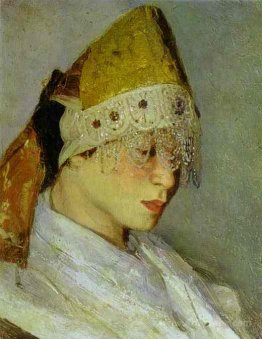 A Girl with Kokoshnik (Woman's Headdress in Old Russia)