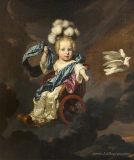 Portrait of a Baby Girl as Venus with a Chariot Drawn by Doves