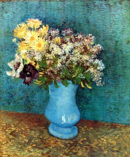 Vase with Flieder, Margerites und Anemones