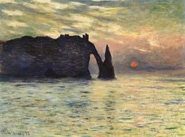 The Manneport, Cliff at Etretat, Sunset