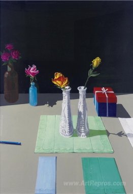 Still Life with Napkins and Gift Box